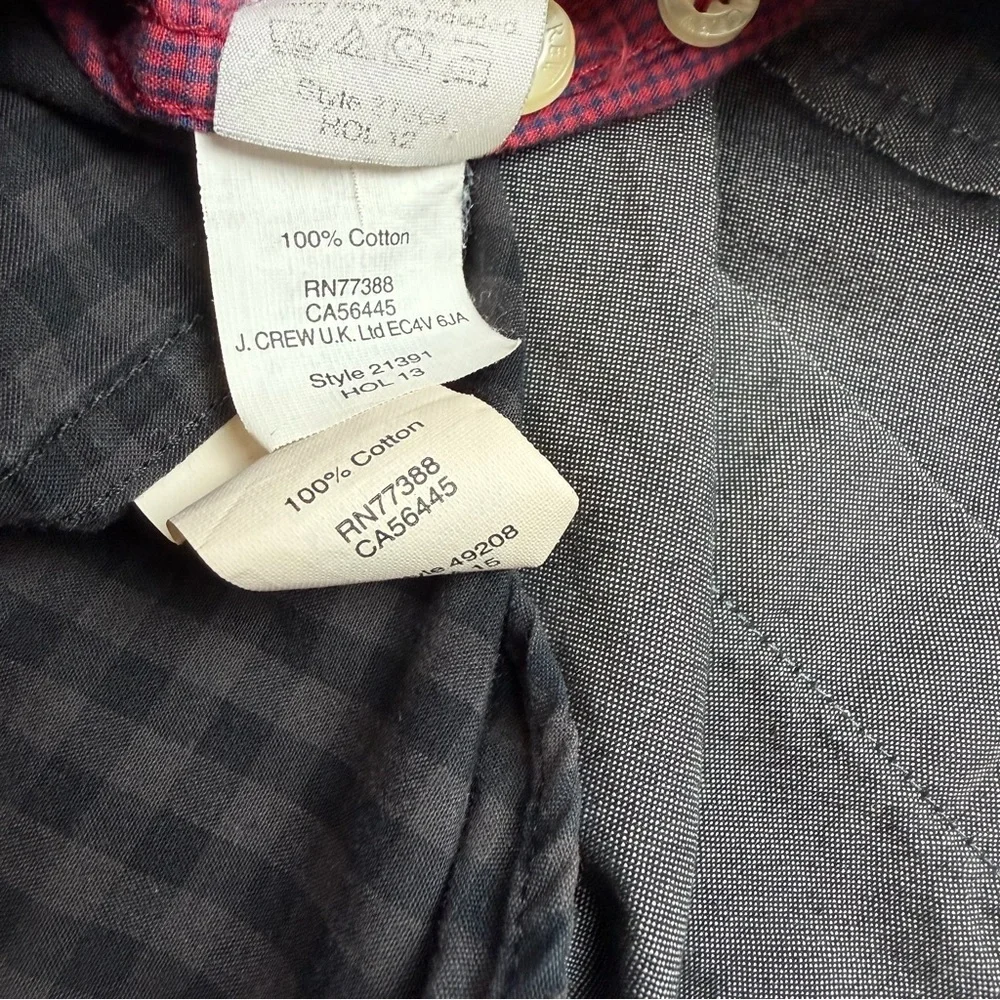 J. Crew Bundle 3 Mens Classic Cotton Button Down Shirts Burgundy Gray Black Sz M